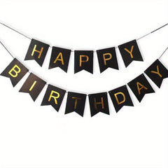 Happy Birthday Pull Flag Letter Bronzing Banner Children's Birthday Decor