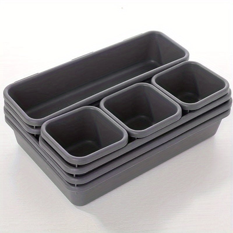 8pcs Drawer Organizer Plastic Storage Box Tableware Container