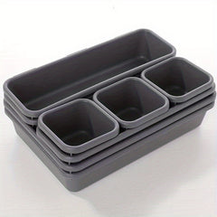 8pcs Drawer Organizer Plastic Storage Box Tableware Container