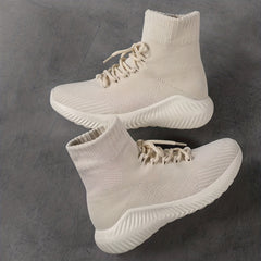 Women's High Top Lace-up Sock Sneakers