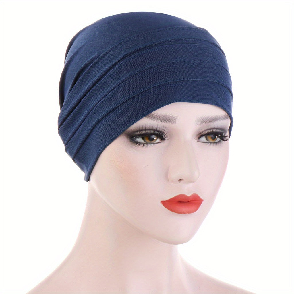 Solid Turban Lightweight Head Scarf Ramadan Head Wrap Beanie Cap