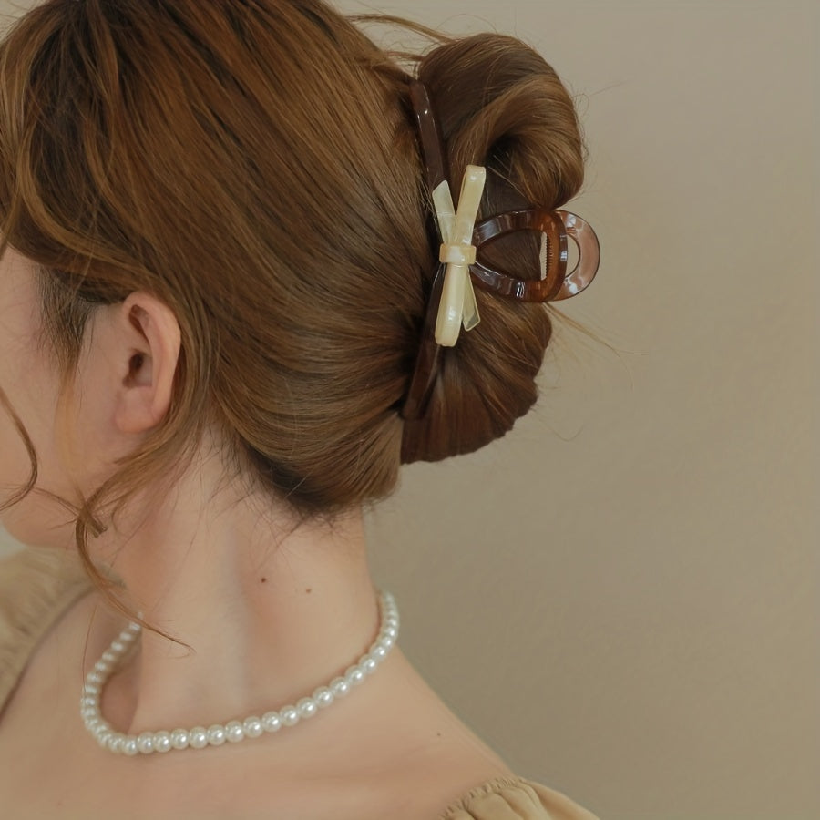Acetate Bowknot Hair Claw Ponytail Holder Hair Accessories