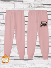  Casual Pants Women's Plus & Letter Print Liner Fleece Elastic Drawstri