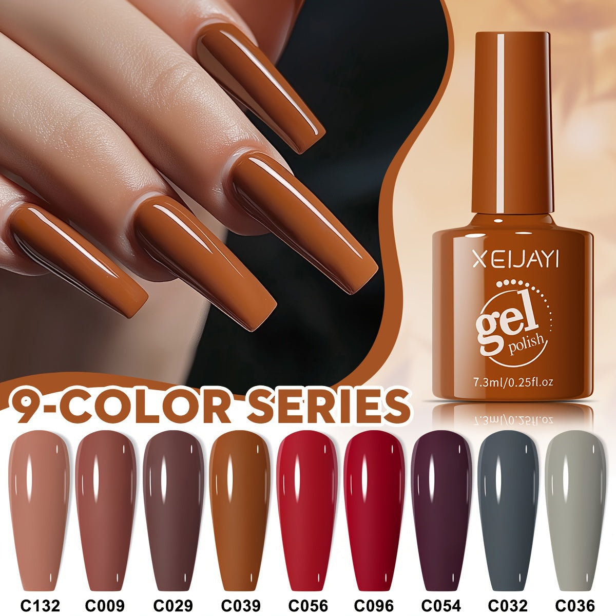 XEJAYI Gel Polish Autumn Winter Collection 9 Colors C039 UV Smooth Finish