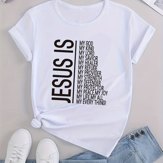 Women's Letter Print Casual T Shirt Crew Neck Short Sleeve Top