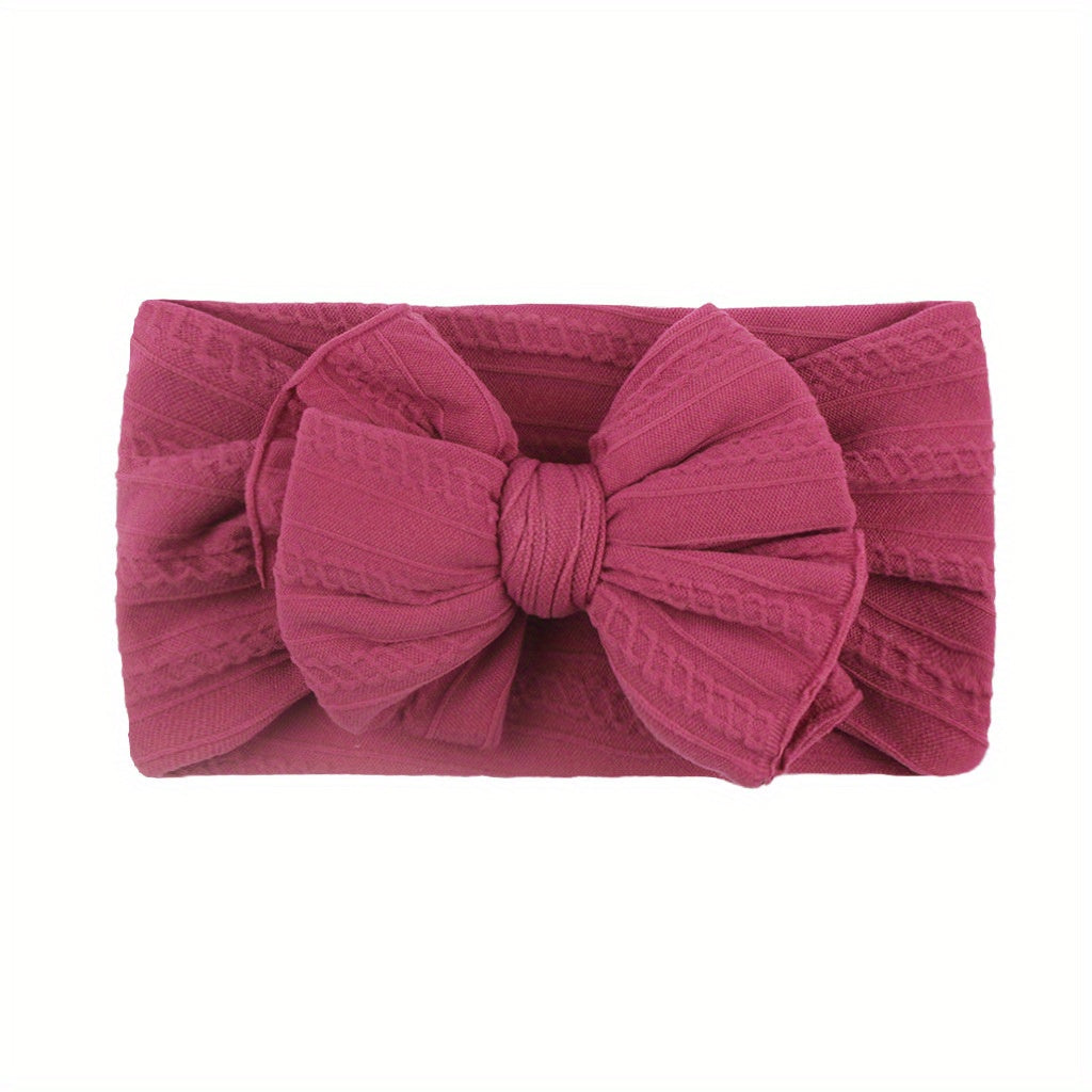 Jacquard Bow Soft Elastic Headband for Baby Girls