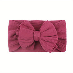 Jacquard Bow Soft Elastic Headband for Baby Girls