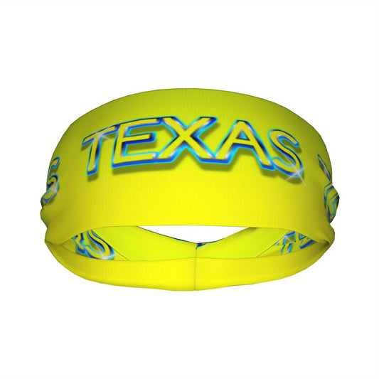 Texas Graffiti Neon Yellow Unisex Sports Headband