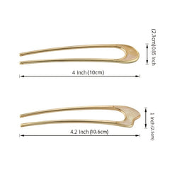 2PCS Vintage U Shaped Hair Pins French Chignon Hair Stick for Women