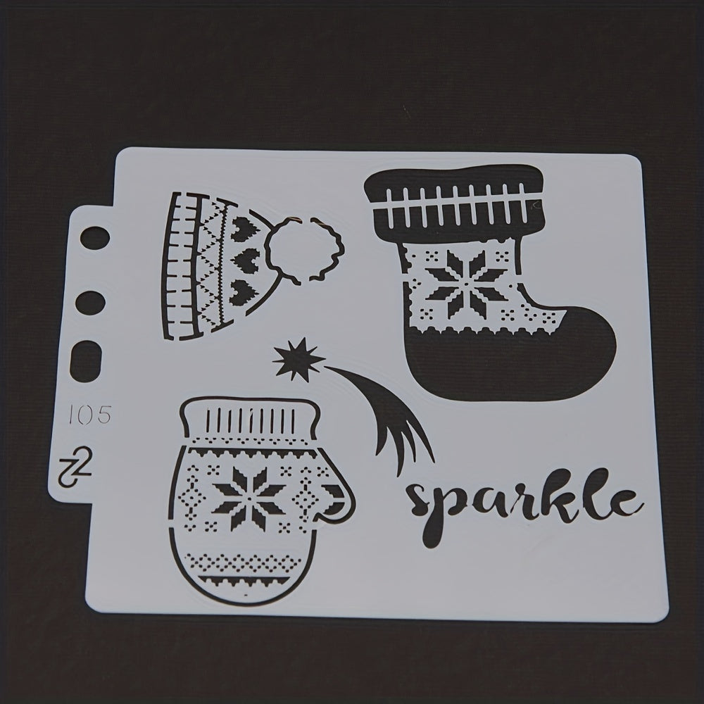 Christmas Snow House Reusable Stencil Drawing Templates DIY Layering Set