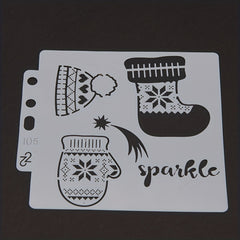 Christmas Snow House Reusable Stencil Drawing Templates DIY Layering Set