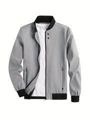 Men's Casual Zip up Regular Fit Jacket Lightweight Baseball Jacket