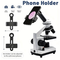 Professional Biological Compound Microscope with LED Light Dual Light Source