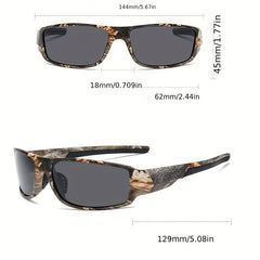 Men's Camo Polarized Sunglasses for Cycling Outdoor Sports with Zipper Case