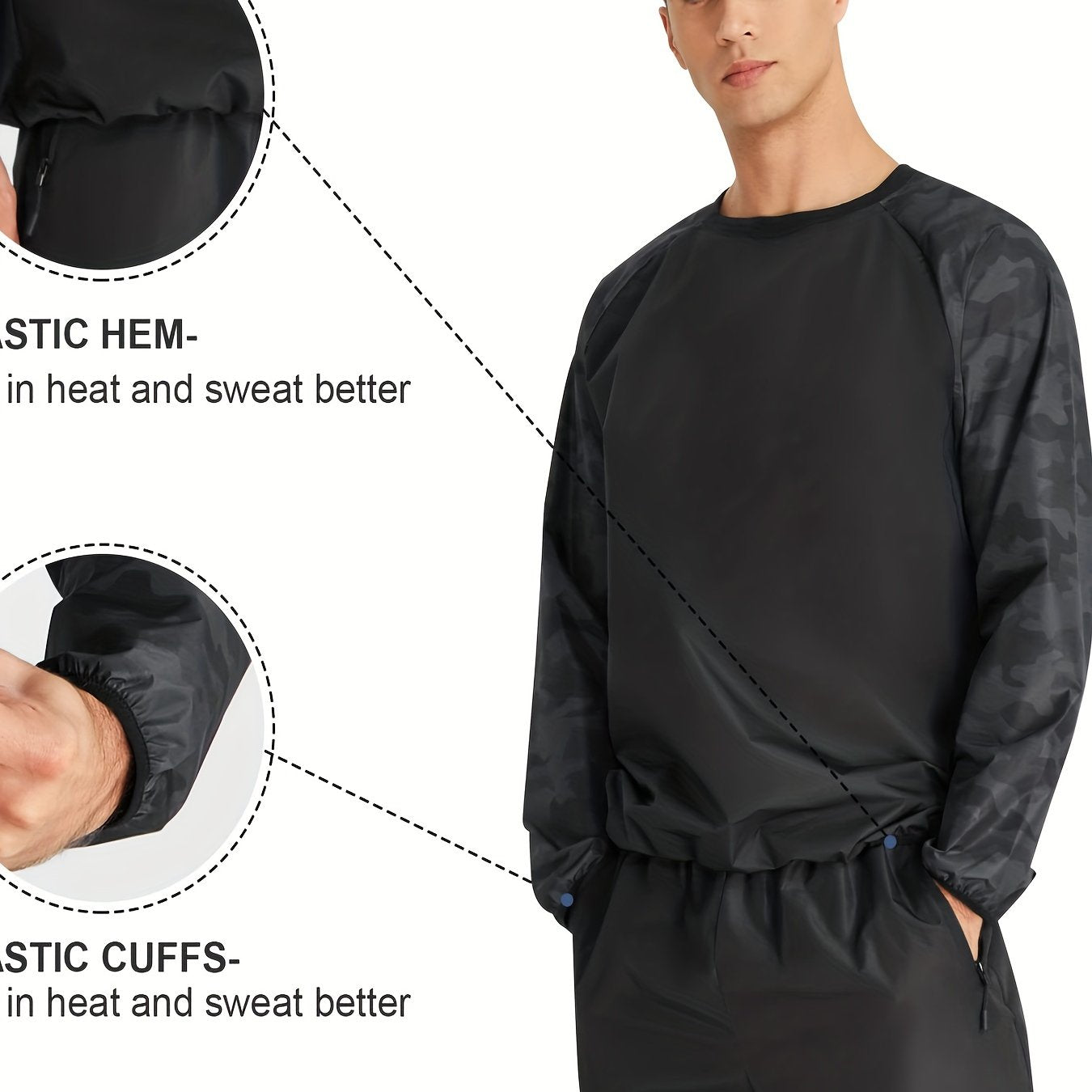 Men's Sauna Suit Sweat Shirt for Weight Loss Training Workout