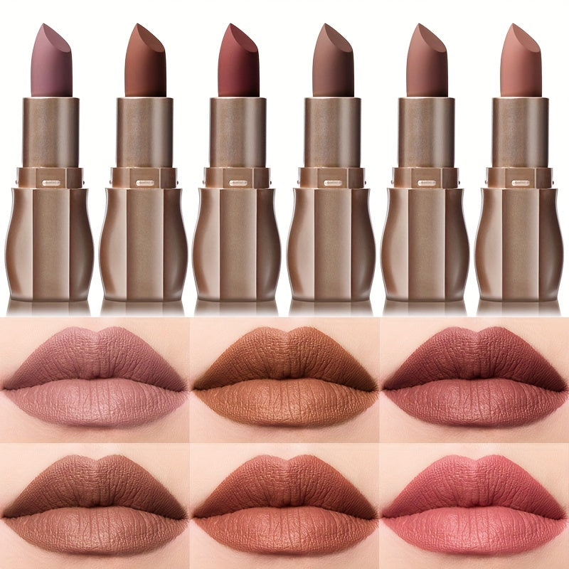 12 Colors Ice Nude Matte Lipstick Lip Balm Waterproof Long Lasting
