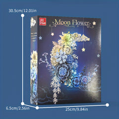 Moon Flowers Building Blocks Set DIY Home Decor ABS Plastic Floral Arrangement