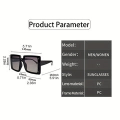 Oversized Square Sunglasses Gradient UV400
