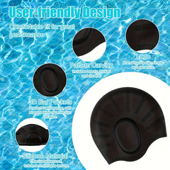 Silicone Swimming Cap Unisex Swim Bath Hats Ear Protection