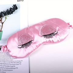 Silk Eye Sleep Mask Soft Sleeping Mask Elastic Strap Pink
