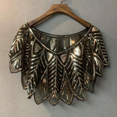 Sequin Shawl Vintage Cape 20s Party Wraps Wedding Shawl