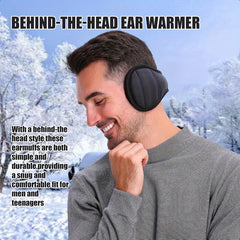 Aigra Men'S Winter Folding Ear Muffs Plush Lining Warm Head Protection