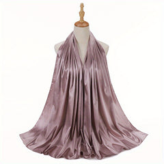 Candy Satin Hijab Silk Scarf Casual Shawl Windproof Head Wraps