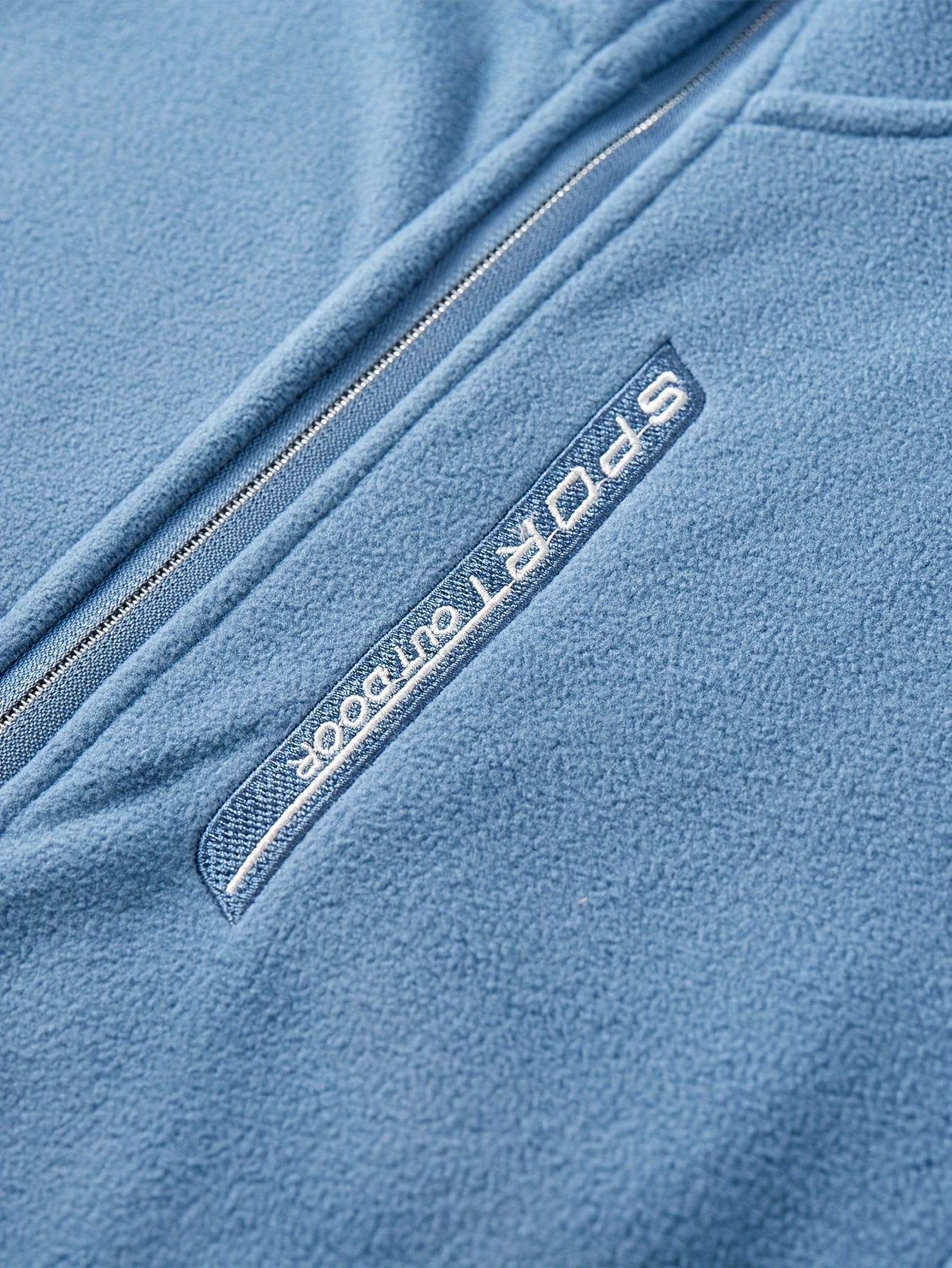 Men's Solid Fleece Jacket Zip Up Long Sleeve Top