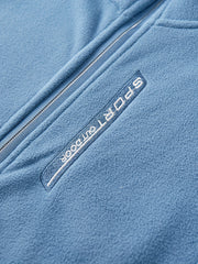 Men's Solid Fleece Jacket Zip Up Long Sleeve Top