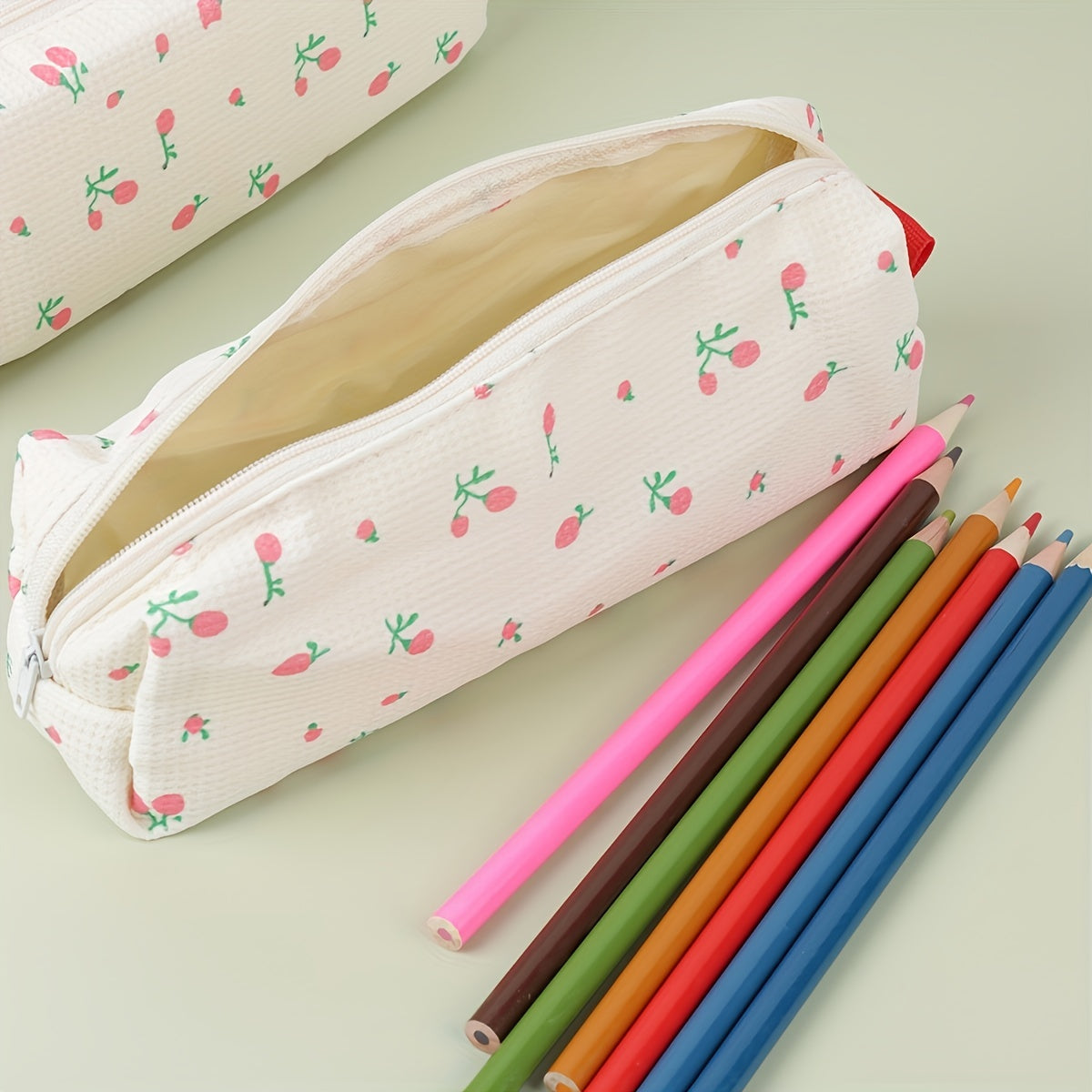 Small Floral Pencil Bag Stationery Storage Bag 1pc