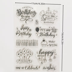 Word Cake Candle Balloon Transparent Silicone Stamp