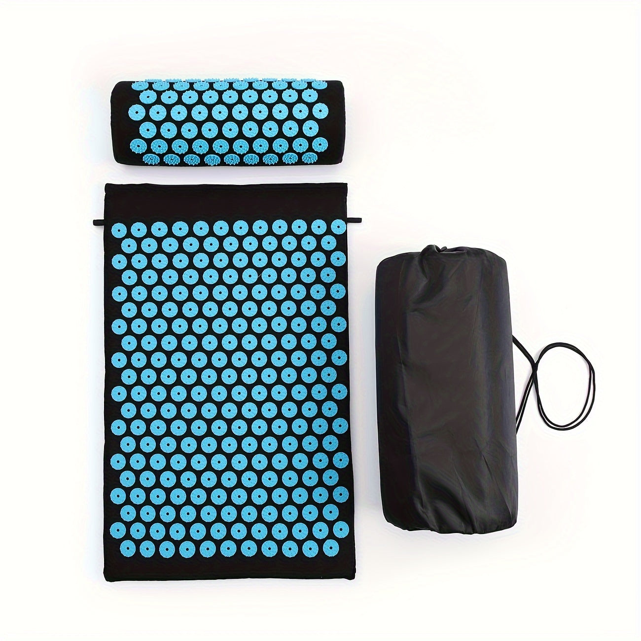 3pc Yoga Acupressure Massage Mat Pillow Bag Set