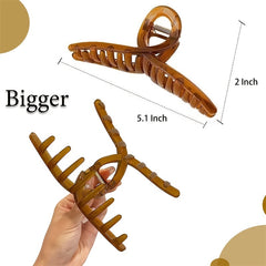 4pcs Transparent Hair Grab Clip Large Solid Hairpin Strong Hold