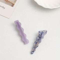 2pcs Wavy Hair Clip Resin Duck Billed Clip for Side Hair Bang Braids