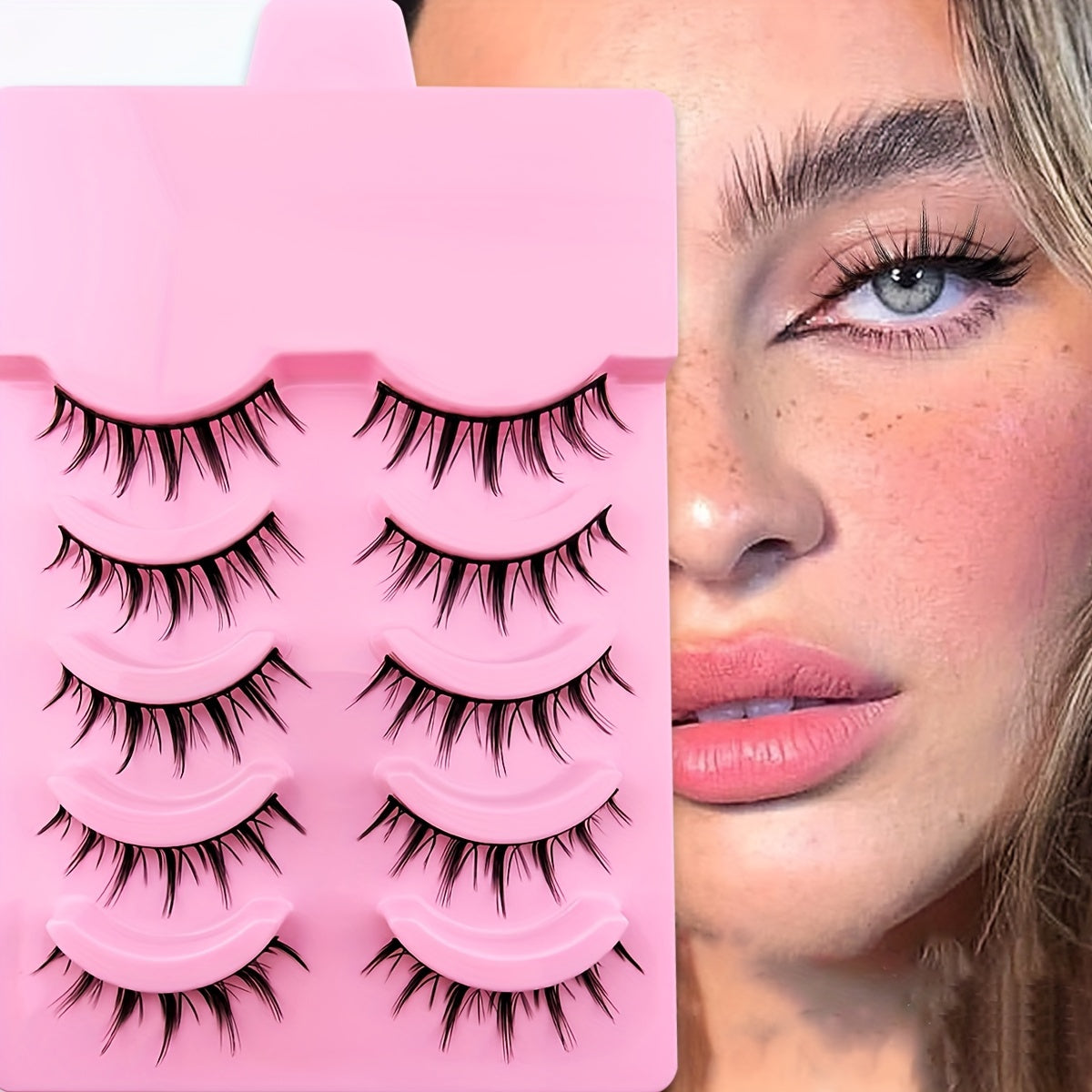 5 Pairs Manga Lashes 14mm Natural Look Individual Clusters Like Lashes Anime