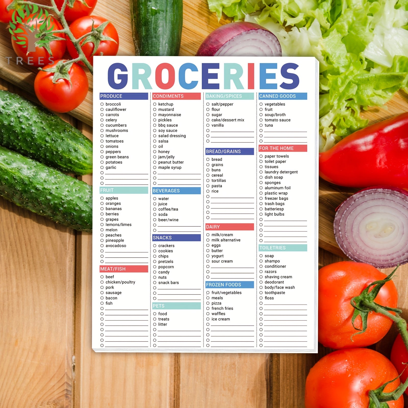 Magnetic Grocery List Pad 52 Sheets 100gsm