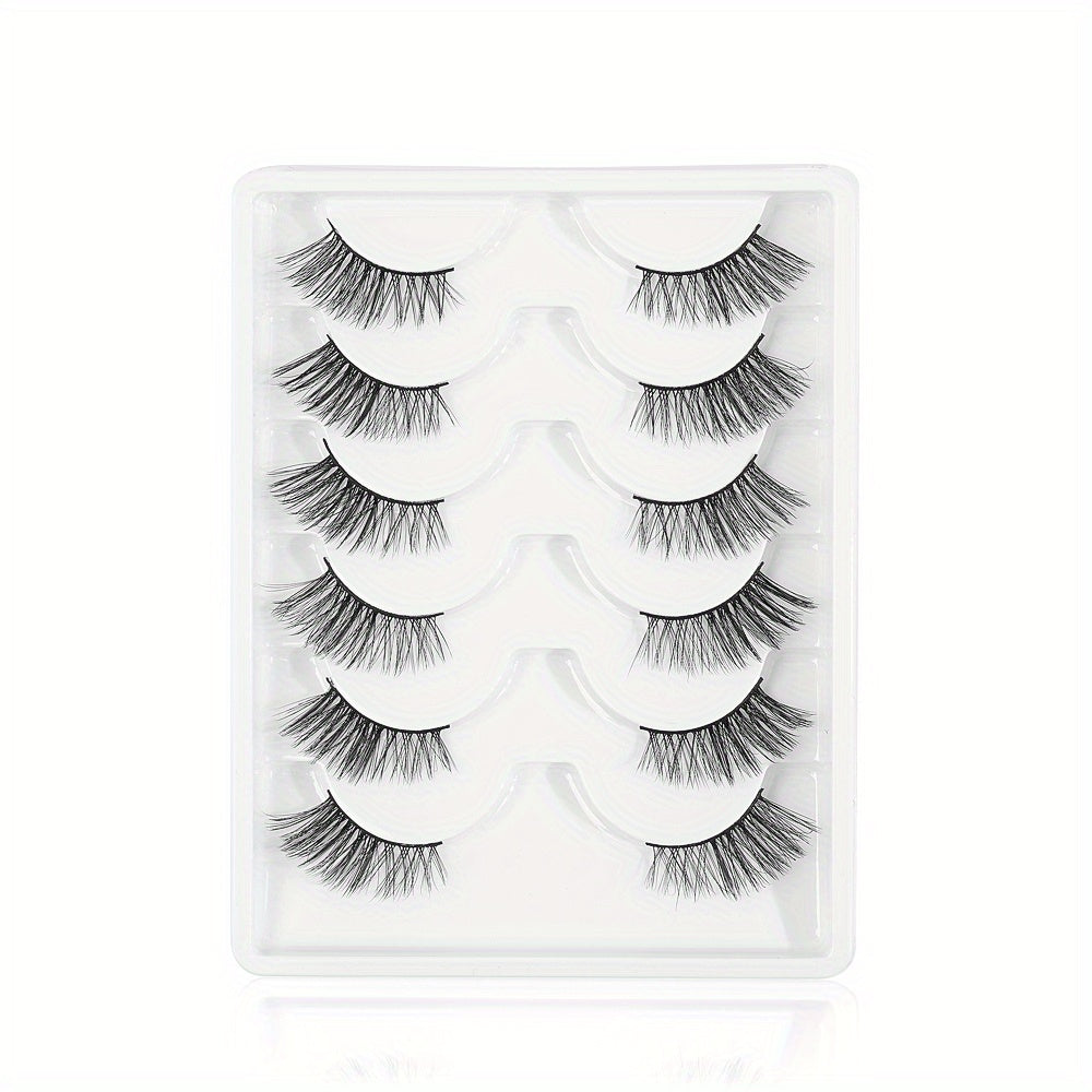 6 Pairs C Curling Fluffy False Eyelashes Elongated Eye End Charming Eyelashes