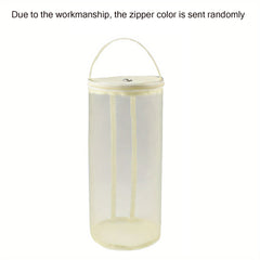 Knit Bag Yarn Storage Hollow Mesh Cylinder Container with Pull Loop