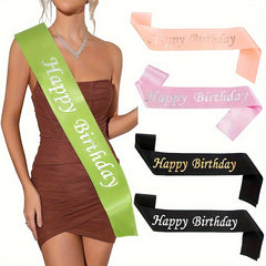 Colorful Happy Birthday Shoulder Belt for Women
