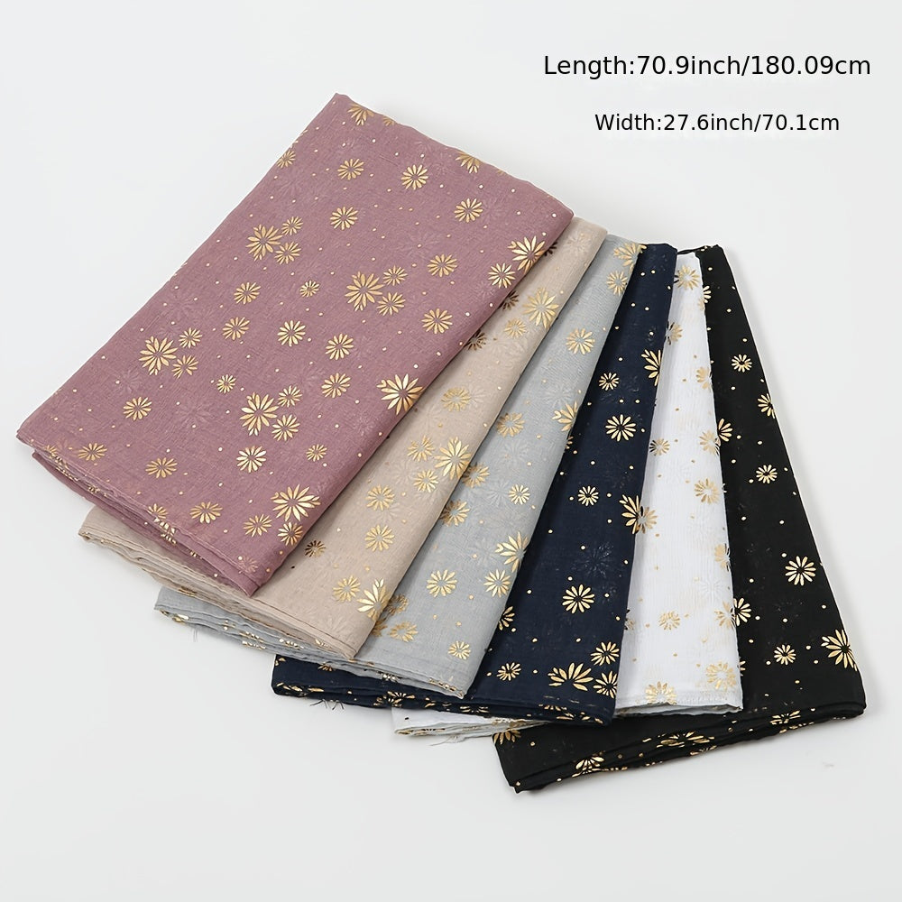 Hot Stamp Flower Scarf Thin Yarn Hijab Sunscreen Shawl for Women