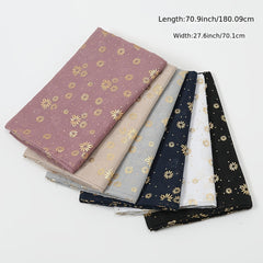Hot Stamp Flower Scarf Thin Yarn Hijab Sunscreen Shawl for Women