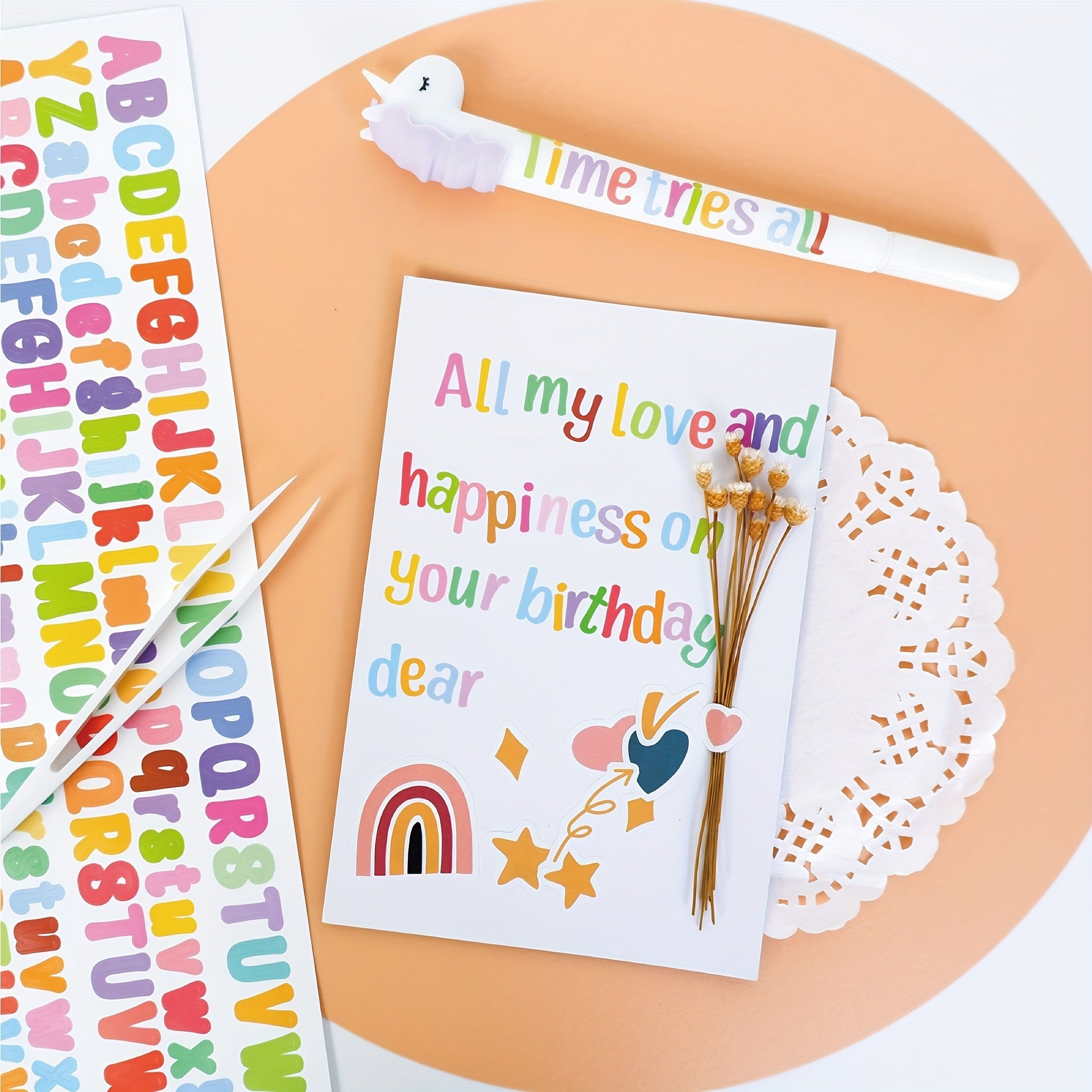 208pcs Mini Waterproof Letter Stickers DIY Decoration