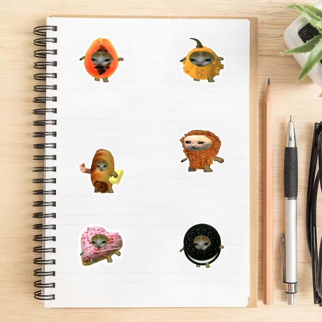 69 Funny Cat Stickers, Assorted Colors & Designs