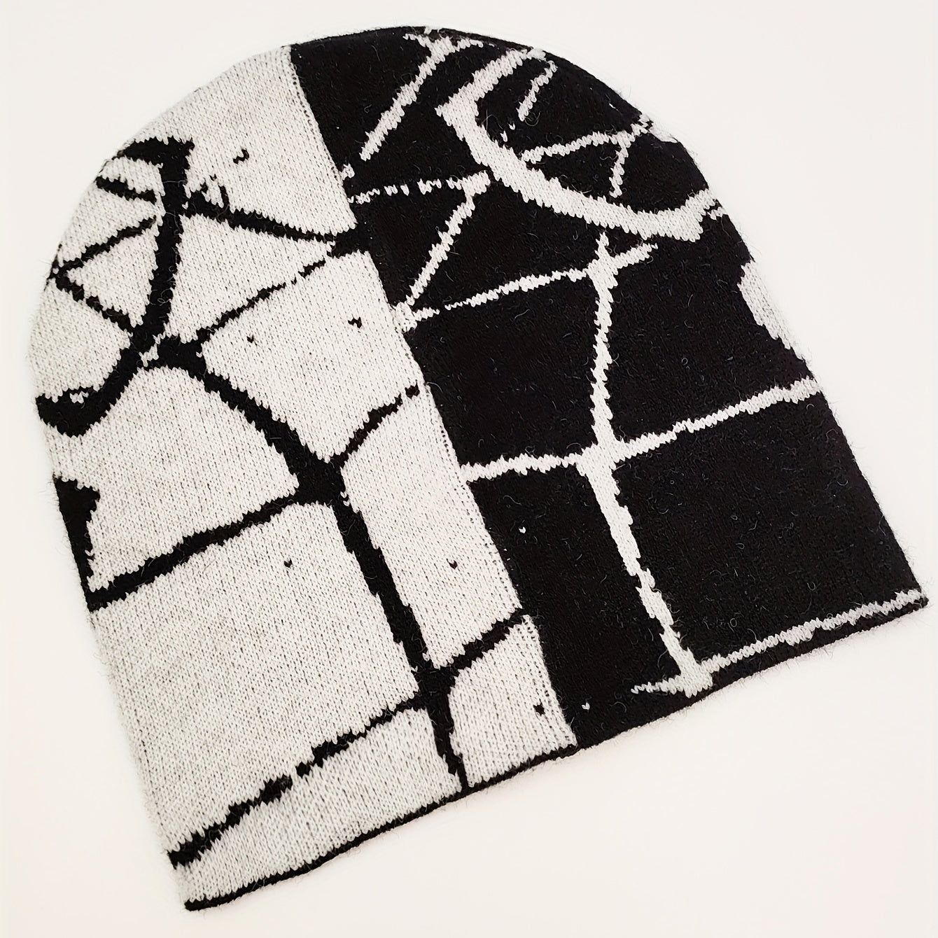 Spider Web Jacquard Beanie & Warm Knit Hat Hip Hop Knitted Skull Cap