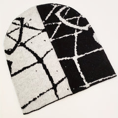 Spider Web Jacquard Beanie & Warm Knit Hat Hip Hop Knitted Skull Cap