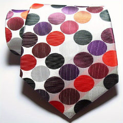 Classic Check Dot Red Green Pink JACQUARD WOVEN Men's Tie Necktie