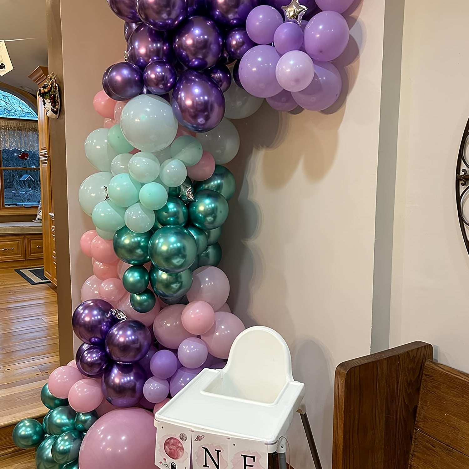 50pc Macaroon Pink Green Purple Balloon Set