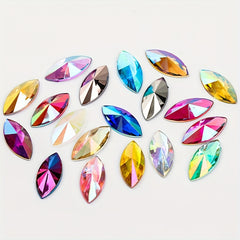 30pcs Colorful Horse Eye Rhinestone Charms for DIY Jewelry Making