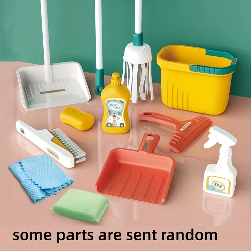 12pcs Pretend Play Cleaning Set Assorted Colors