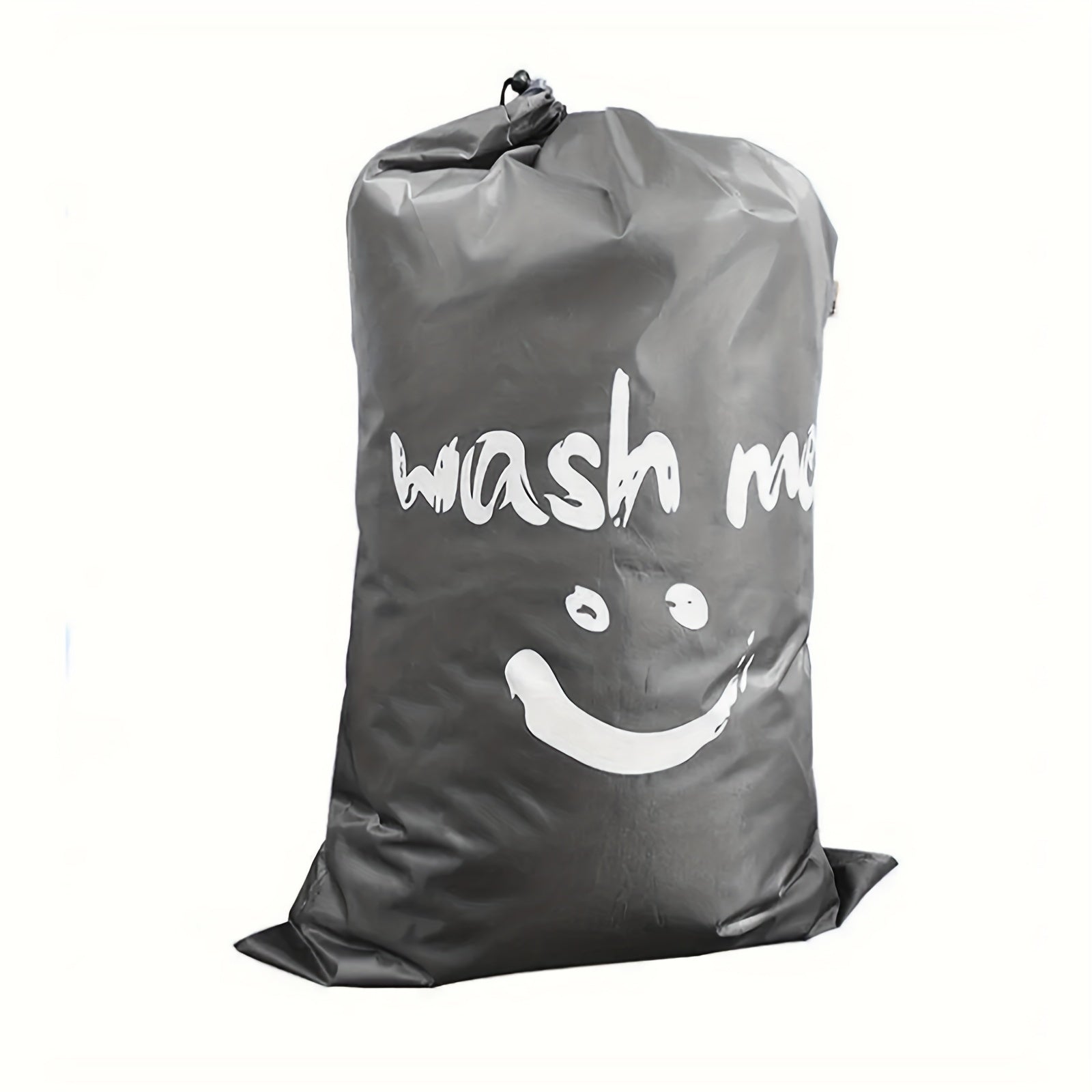 Joyful Face Drawstring Laundry Bag Durable Large Capacity Sky Grey